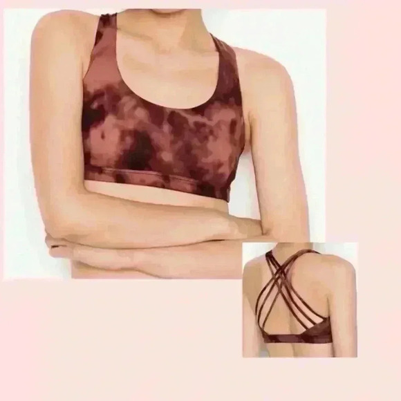 Victoria Secret Maroon Tie-dye Sports Bra Size Large - Picture 1 of 4